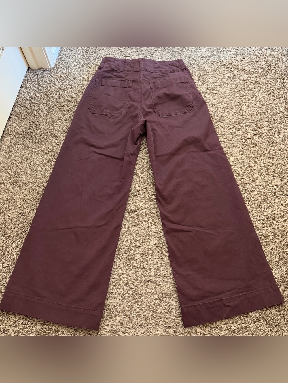 Maeve The Colette Wide Leg Pants in Deep Plum Brown size 28 - Picture 4 of 5